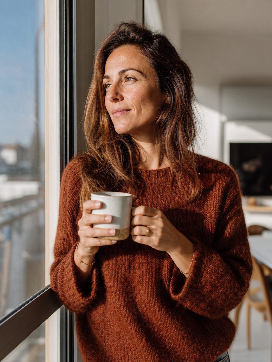 Maëlle Kalwen près de la fenêtre