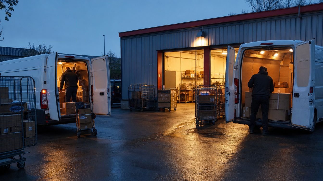 Dépôt logistique à l'aube, Trazio